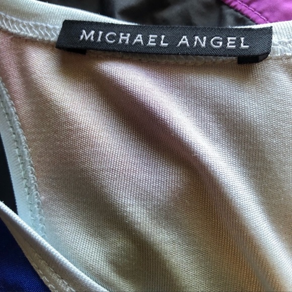 Michael Angel 100% Silk Colorful Racerback Dress - Picture 4 of 6